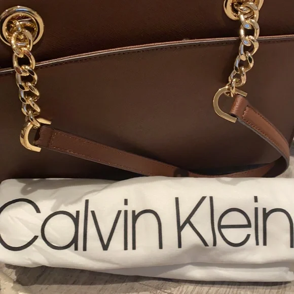 Calvin Klein Brown leather Hayden Bag~ NWT - Picture 7 of 7